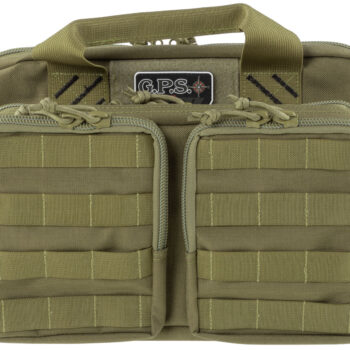 GPS Bags T1312PCT Tactical Quad +2 Tan 1000D Polyester with YKK Lockable Zippers, 8 Mag Pockets, 2  Ammo Front Pockets, Visual ID Storage System & Holds Up To 6 Handguns