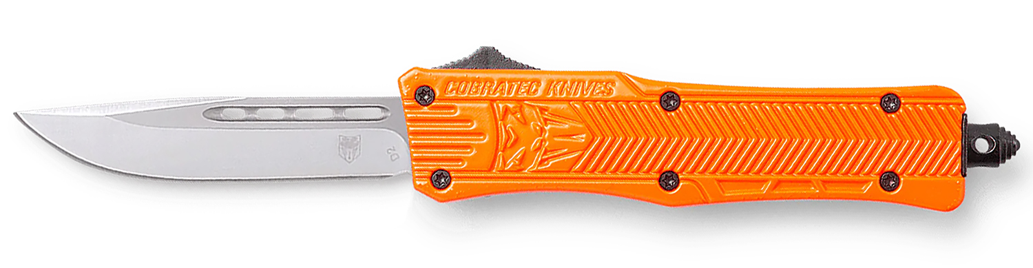 CobraTec Knives SORCTK1SDNS CTK-1 Small 2.75" OTF Drop Point Plain D2 Steel Blade/Orange Aluminum Handle Features Glass Breaker Includes Pocket Clip 3 CobraTec Knives SORCTK1SDNS CTK-1 Small 2.75" OTF Drop Point Plain D2 Steel Blade/Orange Aluminum Handle Features Glass Breaker Includes Pocket Clip