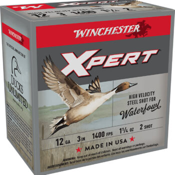 Winchester Ammo WEX123H2 Super X Xpert High Velocity 12Gauge 3" 1 1/4oz 2Shot 25 Box/10 Case