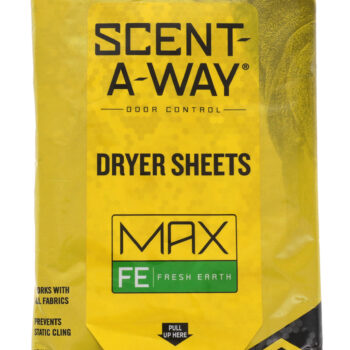 Scent-A-Way 07708 Max Dryer Sheets Odor Eliminator Earth 15 Per Pkg