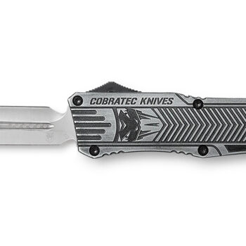 CobraTec Knives LSWCTK1LFAGNS CTK-1  Large 3.75" OTF Dagger Plain D2 Steel Blade/Stonewashed Aluminum Handle Features Glass Breaker Includes Pocket Clip