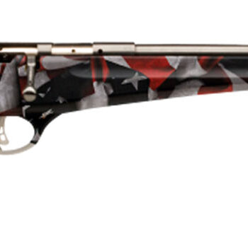 Savage Arms 13801 Rascal  Youth 22 LR 1rd 16.13" Satin Black Sporter Barrel, Satin Black Carbon Steel Receiver, American Flag Fixed Synthetic Stock, Right Hand