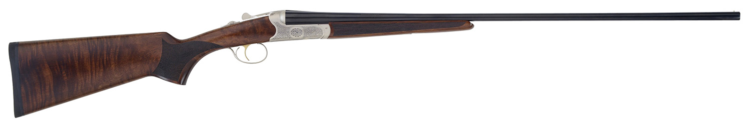 TriStar 38120 Bristol SxS Full Size 20 Gauge Break Open 3" 2rd 28" Blued Side By Side Barrel, Nickel Engraved w/24K Gold Inlay Steel Receiver, Fixed Oiled Turkish Walnut Stock, Right Hand 3 TriStar 38120 Bristol SxS Full Size 20 Gauge Break Open 3" 2rd 28" Blued Side By Side Barrel, Nickel Engraved w/24K Gold Inlay Steel Receiver, Fixed Oiled Turkish Walnut Stock, Right Hand