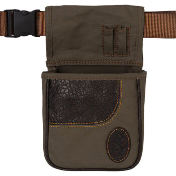 Browning 121504843 Laredo Shell Pouch Olive Canvas/Leather Belt Mount