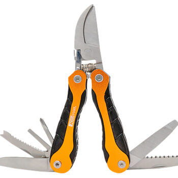 AccuSharp 085C Sportsman's  Black/Orange Folding Plain Blade Includes Nylon Case with Belt Clip