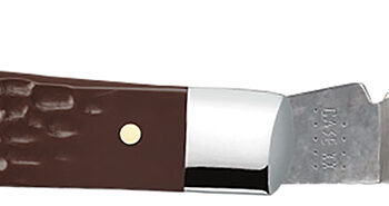 Case 00135 Trapper Slimline 3.25" Folding Clip Point Plain Mirror Polished Tru-Sharp SS Blade, Brown Jigged Synthetic Handle