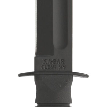 Ka-Bar 1256 Fighting/Utility  5.25" Fixed Clip Point Plain Black 1095 Cro-Van Blade, Black Kraton G Handle, Includes Sheath