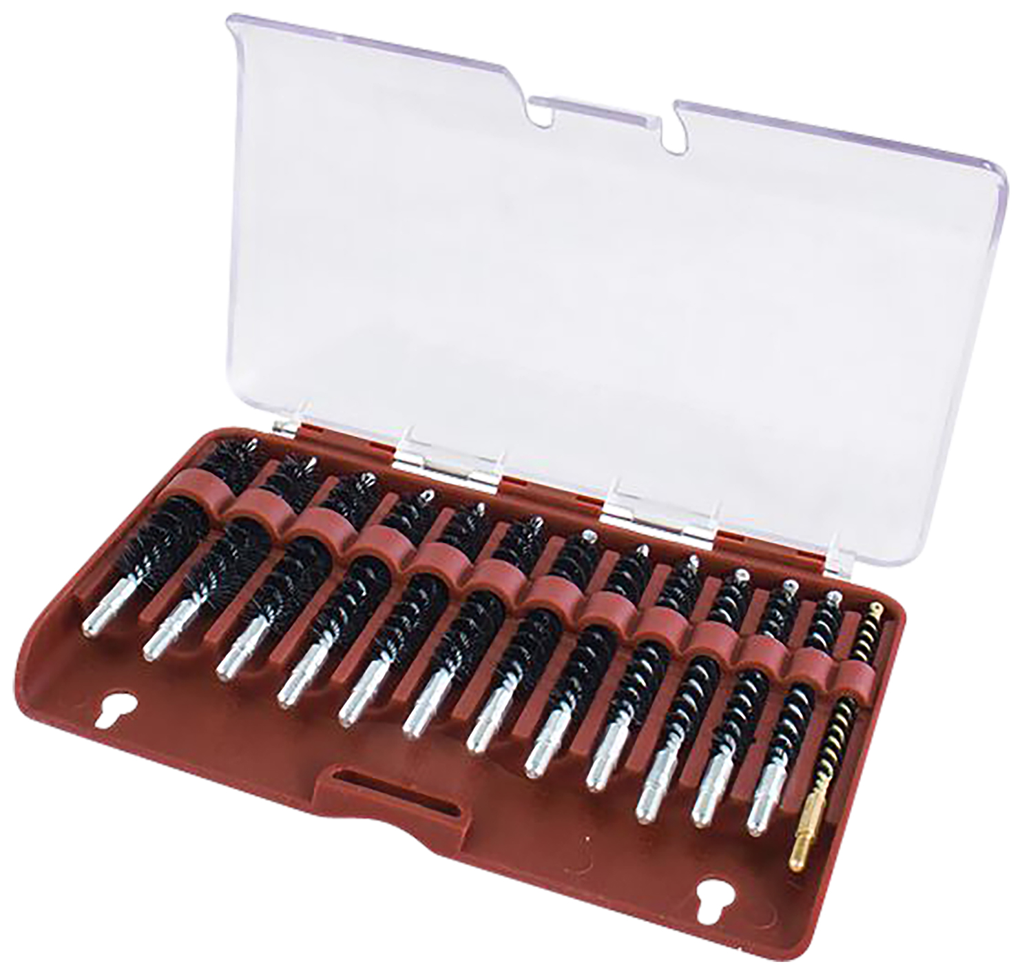 Tipton 615333 Bore Brush Set .17-.45 Cal Rifle Firearm 8-32/5-40 Thread Stainless Steel Nylon Bristles Bronze Includes Storage Box 3 Tipton 615333 Bore Brush Set .17-.45 Cal Rifle Firearm 8-32/5-40 Thread Stainless Steel Nylon Bristles Bronze Includes Storage Box