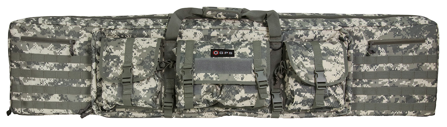 GPS Bags DRC55ACU Double Rifle Case A-TACS AU 600D Polyester w/ 2 Padded Pistol Sleeves MOLLE Webbing & Lockable Zippers 3 GPS Bags DRC55ACU Double Rifle Case A-TACS AU 600D Polyester w/ 2 Padded Pistol Sleeves MOLLE Webbing & Lockable Zippers