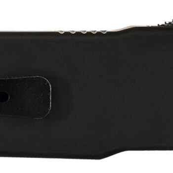 Templar Knife LZBR121 Premium Weighted  Large 3.55" OTF Dagger Plain Black Oxide Stonewashed D2 Steel Blade, 5.25" Black Aluminum/Rubber Handle