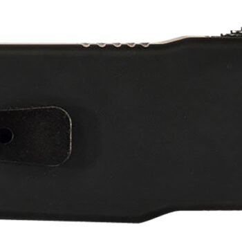 Templar Knife MZBR121 Premium Weighted  Slim 3.16" OTF Dagger Plain Black Oxide Stonewashed D2 Steel Blade, 4.93" Black Aluminum/Rubber Handle