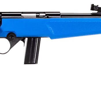 Rossi  RB22  Compact 22 LR 10+1, 16" Matte Black Button Rifled Free Floating Steel Barrel, Matte Black Stainless Steel Receiver, Blue Monte Carlo Stock, Right Hand