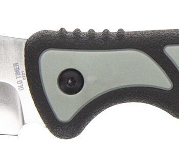 Old Timer 1137138 Trail Boss  3.70" Fixed Gut Hook Plain Stainless Steel Blade, TPE Handle Includes Sheath