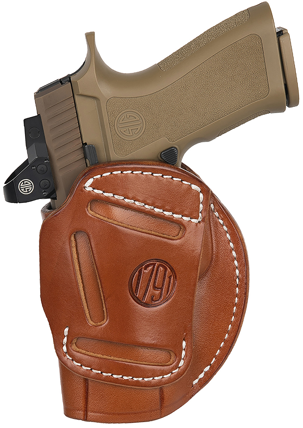 1791 Gunleather 4WH6CBRR 4-Way IWB/OWB Size 06 Classic Brown Leather Belt Clip Compatible w/ Glock 17/Ruger American Pistol Right Hand 3 1791 Gunleather 4WH6CBRR 4-Way IWB/OWB Size 06 Classic Brown Leather Belt Clip Compatible w/ Glock 17/Ruger American Pistol Right Hand