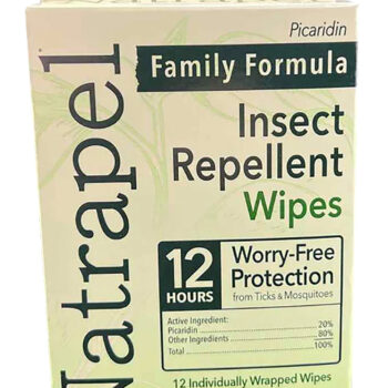 Natrapel 00066095 Repellent Wipes  Repels Ticks & Biting Insects Effective Up to 12 hrs 12/Box