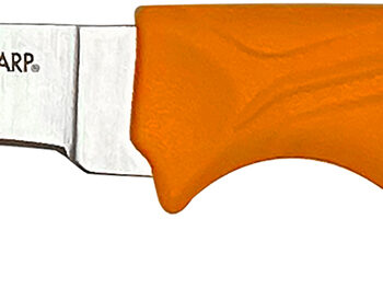 AccuSharp 734C AccuZip  4" Fixed Plain Stainless Steel/ Blade Blaze Orange Ergonomic Anti-Slip Rubber Handle