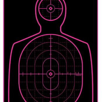 TruGlo TG13A12BB Tru-See Handgun Target Self-Adhesive Heavy Paper Black/Pink 12"x18" Silhouette 12 Pack