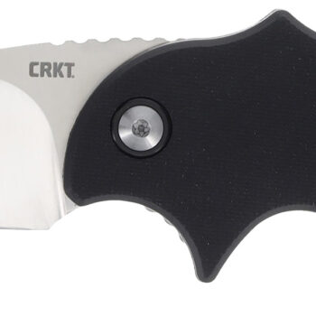CRKT 7930 Orca  Compact 1.79" Folding Plain Satin D2 Steel Blade, Black GRN Handle