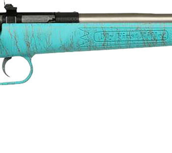 Crickett KSA2446 Gen2  Youth 22 LR 1rd 16.13" Stainless Single Shot Barrel, Stainless Steel Receiver, Blue w/Gold Webbing Fixed Synthetic Stock