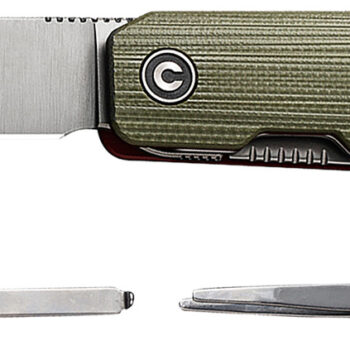 Civivi Knives C21004B-1 Sendy  2.83" Folding Spey Point Plain Satin Nitro-V Steel Blade. Green Textured G10 Handle