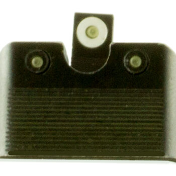 TruGlo TG231G2MW Tritium Pro  High, White Outline Tritium Front/ Green Tritium Rear/Black Nitride Fortress Frame, Compatible w/Glock MOS, Front Post/Rear Dovetail Mount