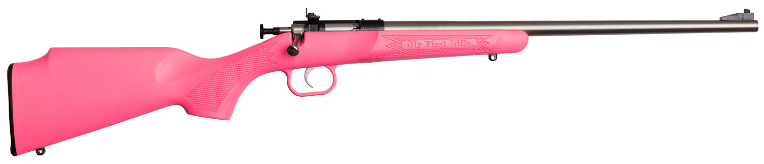 Crickett KSA2221 Youth 22 LR 1rd 16.12" Stainless Single Shot Barrel, Blued Stainless Steel Receiver, Pink Fixed Synthetic Stock, Right Hand 3 Crickett KSA2221 Youth 22 LR 1rd 16.12" Stainless Single Shot Barrel, Blued Stainless Steel Receiver, Pink Fixed Synthetic Stock, Right Hand
