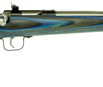 Crickett KSA2223 Youth  22 LR 1rd 16.12" Stainless Steel Barrel, Fixed Front/Adjustable Rear Peep Sights, Blue Laminate Stock w/11.5" LOP, Rebounding Firing Pin Safety
