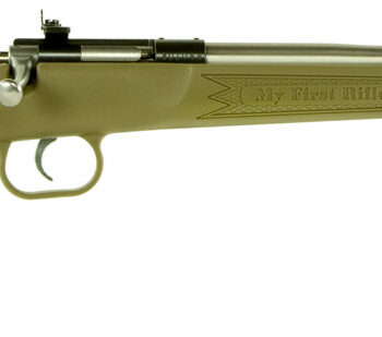 Crickett KSA2243 My First Rifle  Youth 22 LR 1rd 16.13" Stainless Steel Barrel, Blued Drilled & Tapped Receiver, Desert Tan w/Webbing Fixed Synthetic Stock, Right Hand