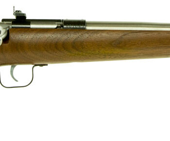 Crickett KSA3238 Youth  22 LR 1rd 16.12" Stainless Steel Barrel, Fixed Front/Adjustable Rear Peep Sights, Walnut Stock w/11.5" LOP, Rebounding Firing Pin Safety