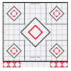 Birchwood Casey 34219 Shoot-N-C Reactive Target Self-Adhesive Paper White/Red 12" 5-Diamond 5 Pack 1 29428