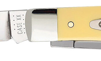 Case 00161 Trapper  3.25"/3.27" Folding Clip Point/Spey Plain Tumble Polish Chrome Vanadium Steel Blade/Yellow Synthetic Handle