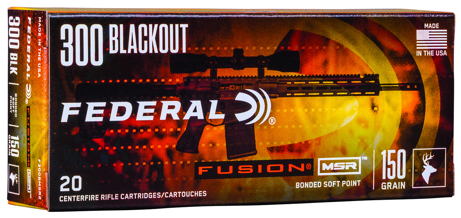 Federal F300BMSR2 Fusion MSR 300Blackout 150gr Bonded Soft Point 20 Per Box/10 Case 3 Federal F300BMSR2 Fusion MSR 300Blackout 150gr Bonded Soft Point 20 Per Box/10 Case