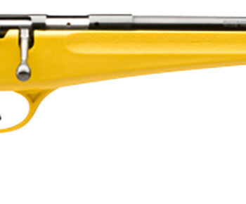 Savage Arms 13805 Rascal  Youth 22 LR 1rd 16.13" Matte Black Sporter Barrel, Matte Black Carbon Steel Receiver, Yellow Fixed Synthetic Stock, Right Hand