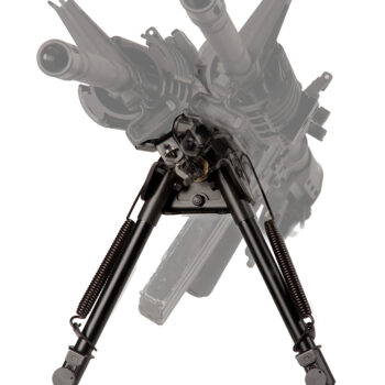 Blackhawk 71BP09BK Sportster Pivot + Traverse Bipod 6"-9"Black Anodized Metal,  Sling Swivel Attached, Rubber Feet