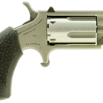 North American Arms PUGDP Pug  22 WMR 5 Shot 1" Stainless Steel Ported Barrel, Stainless Steel Frame, Stainless Cylinder, Black Polymer Grip, Exposed Hammer