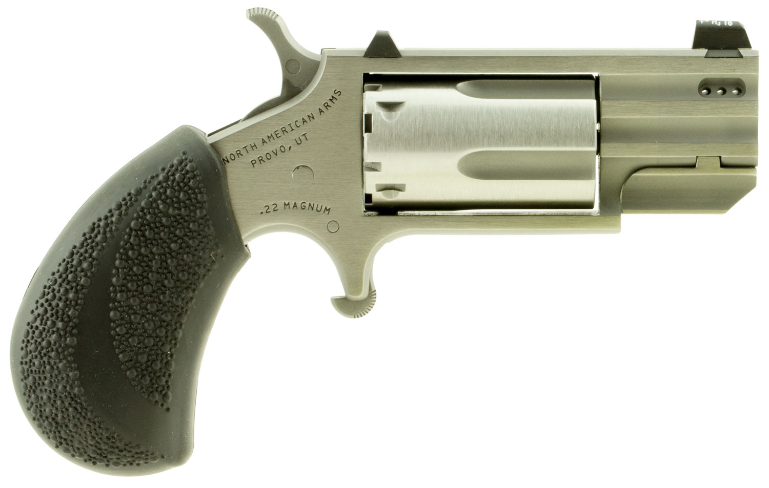 North American Arms PUGDP Pug 22 WMR 5 Shot 1" Stainless Steel Ported Barrel, Stainless Steel Frame, Stainless Cylinder, Black Polymer Grip, Exposed Hammer 3 North American Arms PUGDP Pug 22 WMR 5 Shot 1" Stainless Steel Ported Barrel, Stainless Steel Frame, Stainless Cylinder, Black Polymer Grip, Exposed Hammer