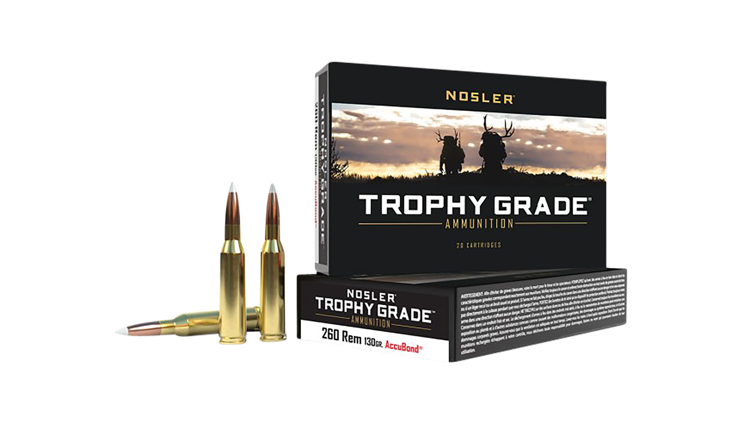 Nosler 60024 Trophy Grade 260Rem 130gr Nosler AccuBond 20 Per Box/10 Case 3 Nosler 60024 Trophy Grade 260Rem 130gr Nosler AccuBond 20 Per Box/10 Case