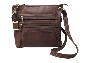 BULLDOG LARGE CROSS BODY PURSE BRN