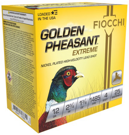 FIO GOLDEN PHEASANT HV 12GA 2.75 #4 25/10 3 FIO GOLDEN PHEASANT HV 12GA 2.75 #4 25/10