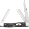 Case 18222 Stockman Medium Folding, 2.57"/1.88"/1.71" Clip Point/Sheepsfoot/Spey Plain Mirror Polished Tru-Sharp SS Blade, Rough Black Jigged Synthetic Handle 2 101012