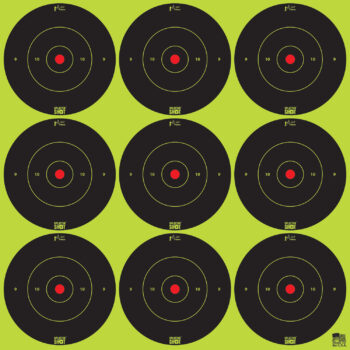 Pro-Shot 2BGREEN108 SplatterShot  Self-Adhesive Paper Black/Green 2" Bullseye 12Pack/108Targets