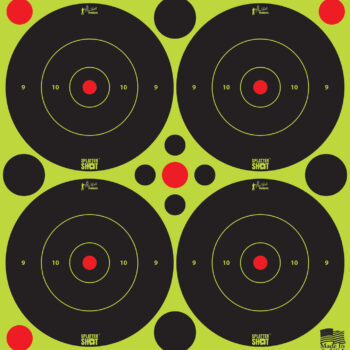 Pro-Shot 3BGREEN48 SplatterShot  Self-Adhesive Paper Black/Green 3" Bullseye 12Pack/48Targets