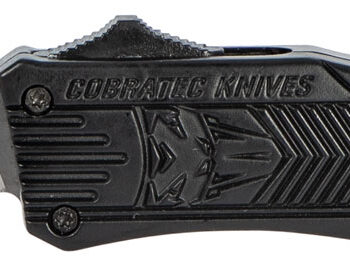 CobraTec Knives SBCTK1STNS CTK-1  Small 2.75" OTF Tanto Plain Black D2 Steel Blade/Black Aluminum Handle Features Glass Breaker Includes Pocket Clip