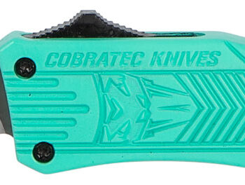 CobraTec Knives STFCTK1STNS CTK-1  Small 2.75" OTF Tanto Plain D2 Steel Blade/Tiffany Blue Aluminum Handle Features Glass Breaker Includes Pocket Clip