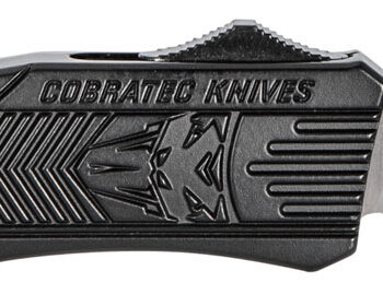 CobraTec Knives MBSTK1MTNS CTK-1  Medium 3" OTF Tanto Plain D2 Steel Blade/Black Aluminum Handle Features Glass Breaker Includes Pocket Clip