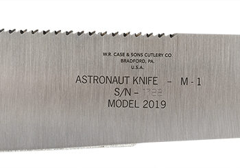 Case 12019 Astronaut M-1 Commemorative 11.75" Fixed Machete Plain/Saw As-Ground High Carbon Steel Blade/Smooth White Synthetic Handle