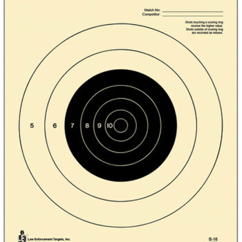 Action Target B16100 Competition NRA Slow Fire Bullseye Tagboard Hanging 25 yds Handgun 10.50" x 12" Black/White 100 Per Box