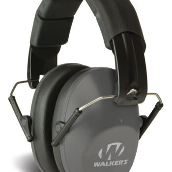 Walker's GWPFPM1GY Pro Low Profile Passive Muff 22 dB Over the Head Gray/Black Polymer