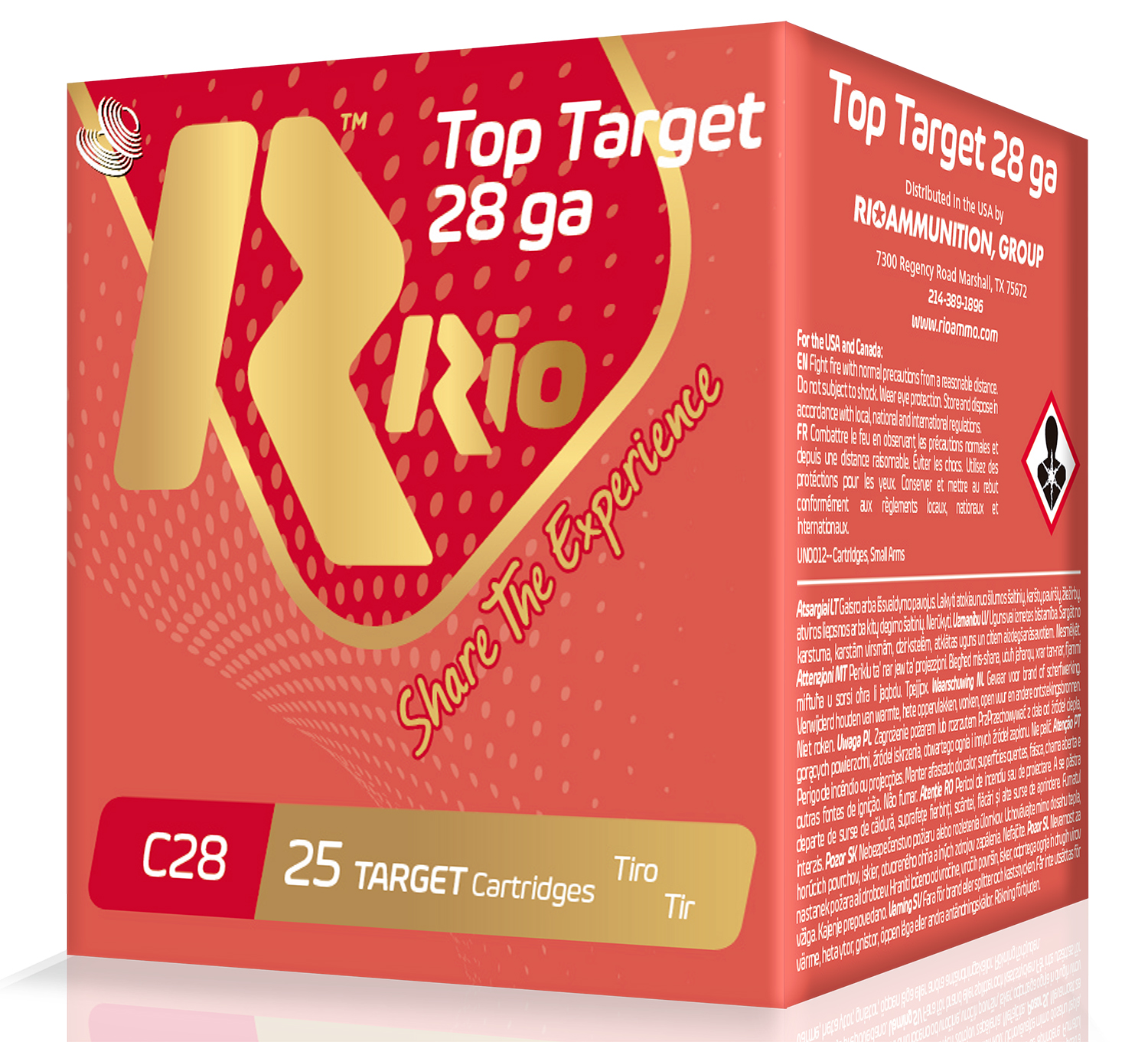 Rio Ammunition RC2875 Top Target 28 Gauge 2.75" 3/4 oz 7.5 Shot 25 Per Box/ 10 Case 3 Rio Ammunition RC2875 Top Target 28 Gauge 2.75" 3/4 oz 7.5 Shot 25 Per Box/ 10 Case