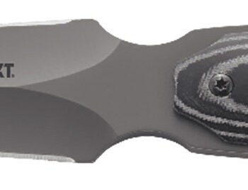 CRKT 2075 Shrill  4.77" Fixed Plain Dual-Edge Gray TiN 8Cr13MoV SS Blade/ Black/Gray SS w/Resin Fiber Overlay Handle Includes Sheath